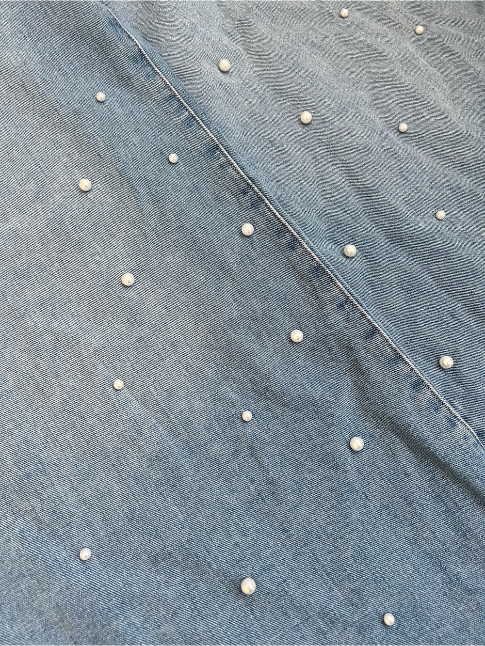 Wide Leg Pearl Light Wash Jeans - Picture 5 of 5